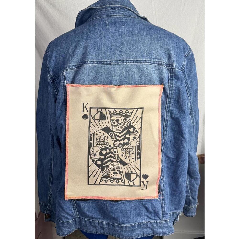 Two Face Threads Changeable Patch Denim Jacket Sm… - image 2